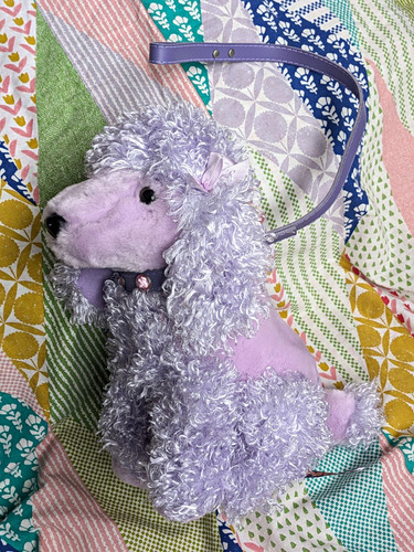 Vintage paws purple poodle dog - vintage,